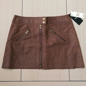 MNG genuine leather skirt